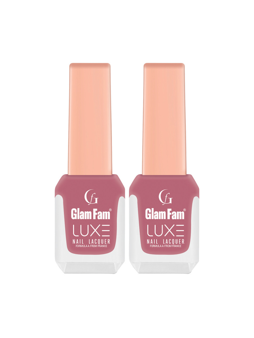 GlamFam Set Of 2 Glossy Finish Luxe Nail Lacquer - 12 ml Each - Deep Ruby 68