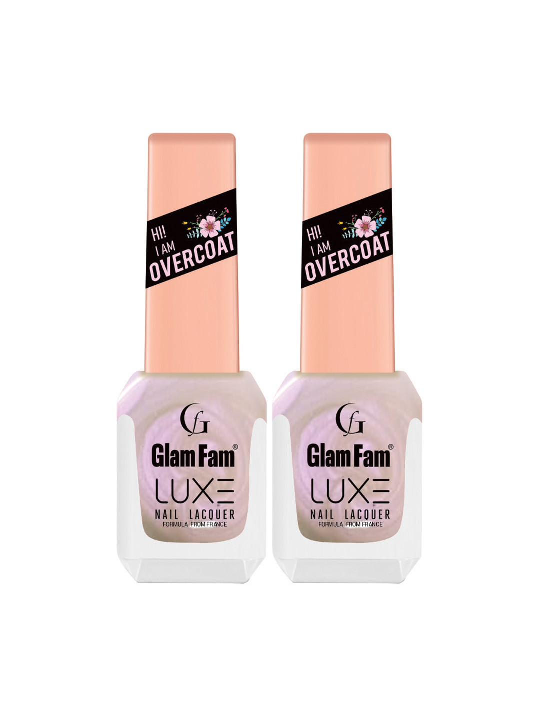 GlamFam Set Of 2 Glossy Finish Luxe Nail Lacquer - 12 ml Each - Celestail Violet 49
