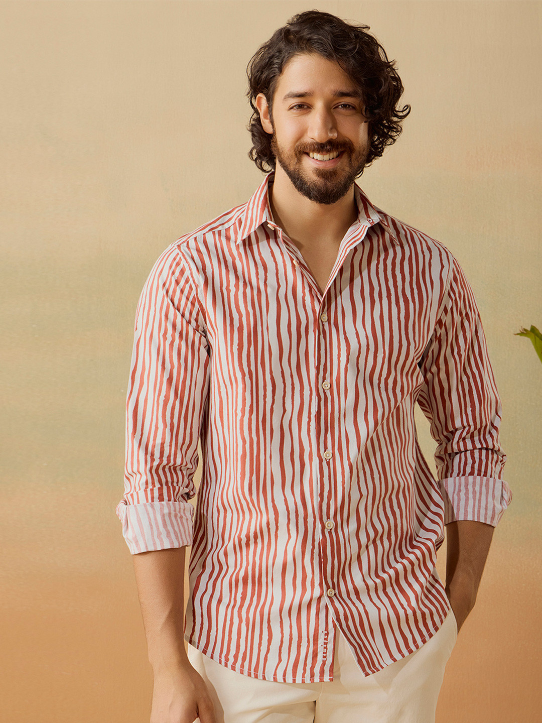 Andamen Mens Casual Cotton Print Regular Fit Shirt