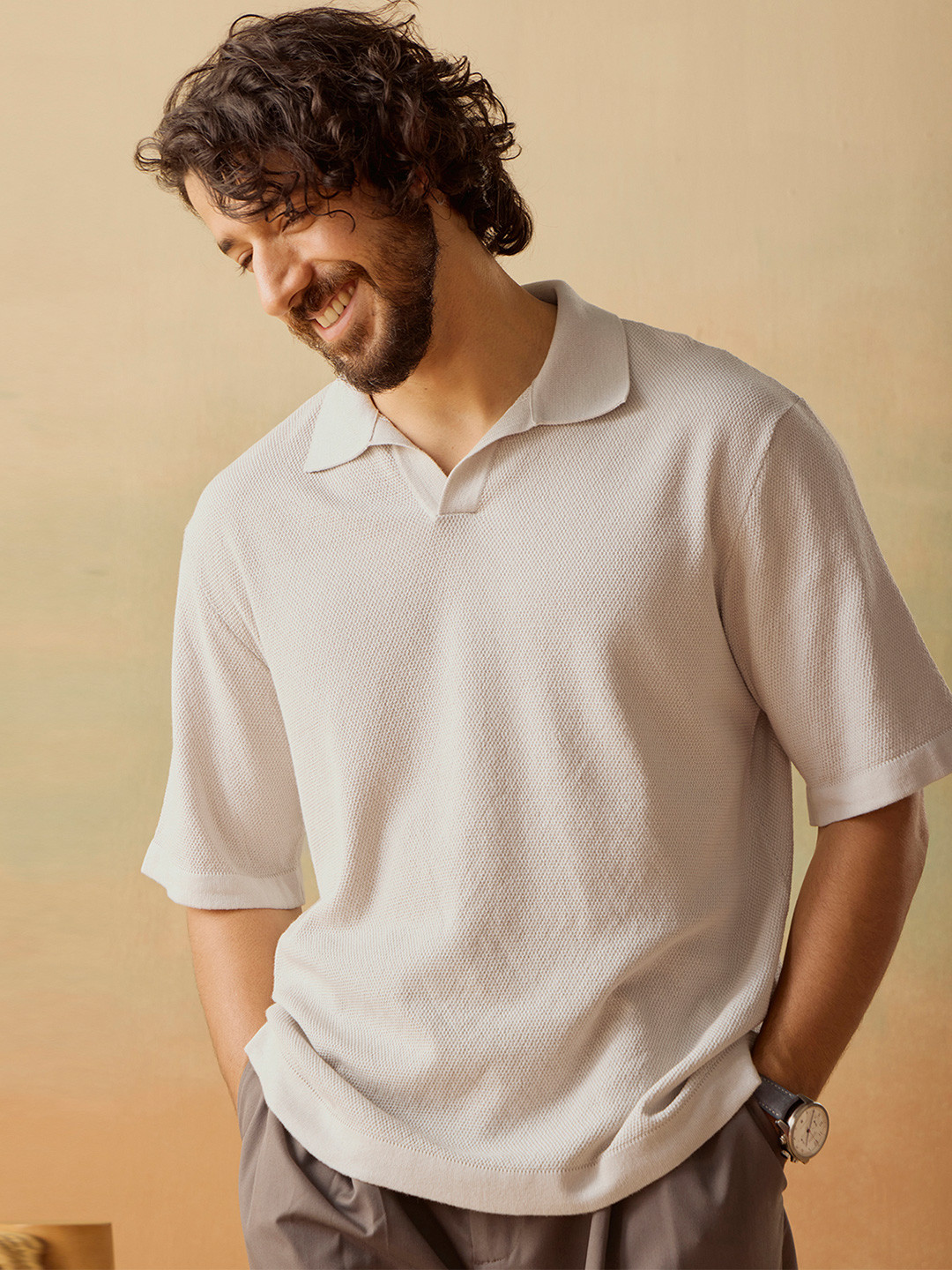 Andamen S-RX Men Casual Cotton Relaxed Fit Polo T-shirt