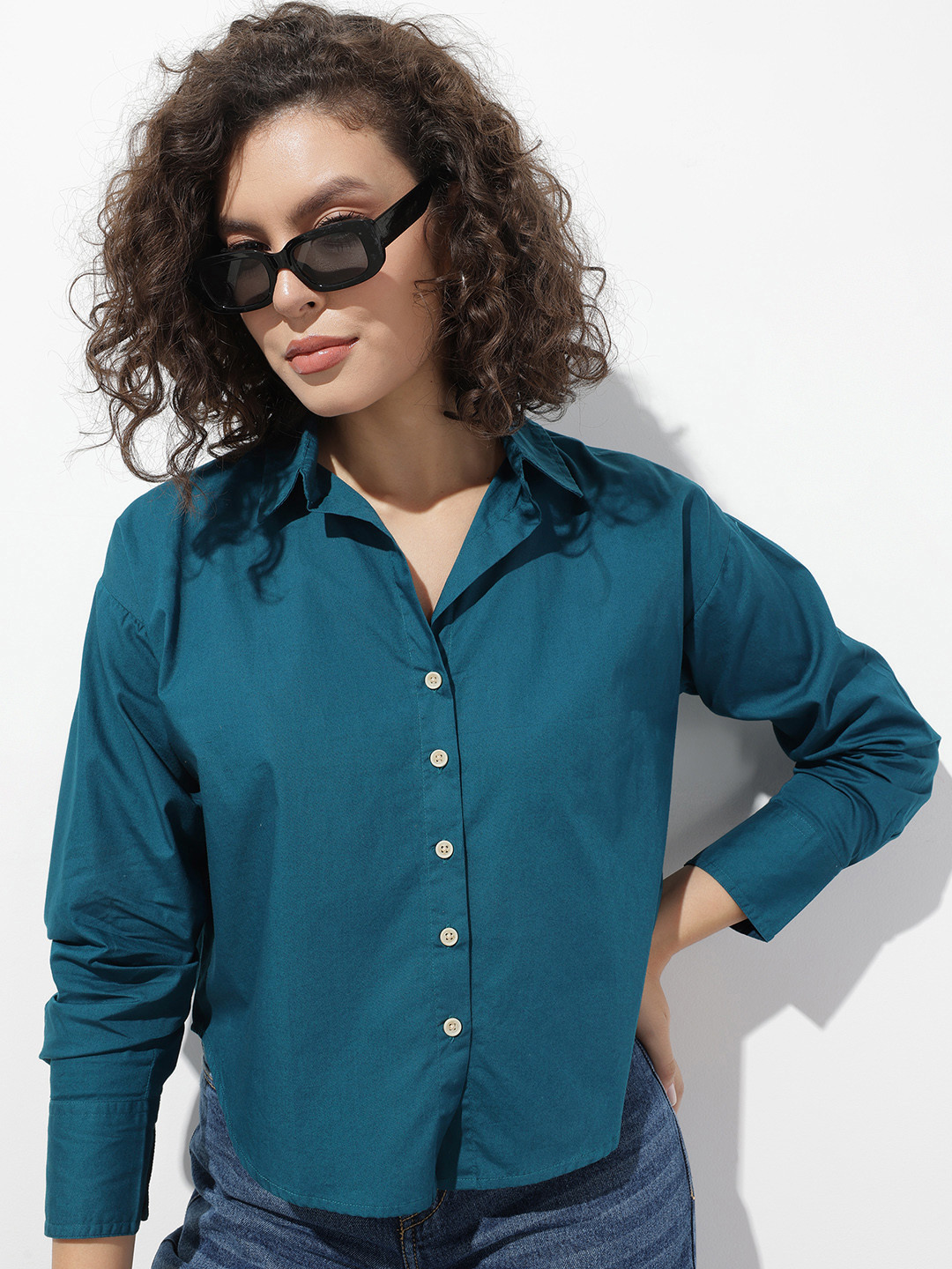 The Roadster Lifestyle Co. Women Oversized Pure Cotton Shirt