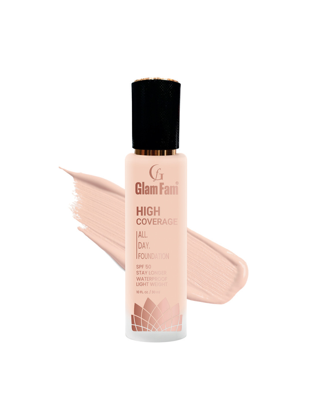 GlamFam High Coverage Waterproof Foundation- 30 ml- Warm Nude 04