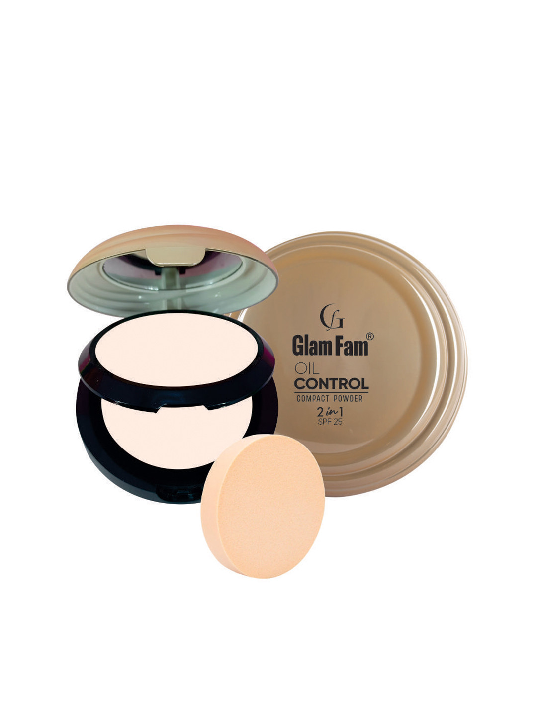 GlamFam 2 In 1 Oil Compact Powder- 20 g- Fair 02