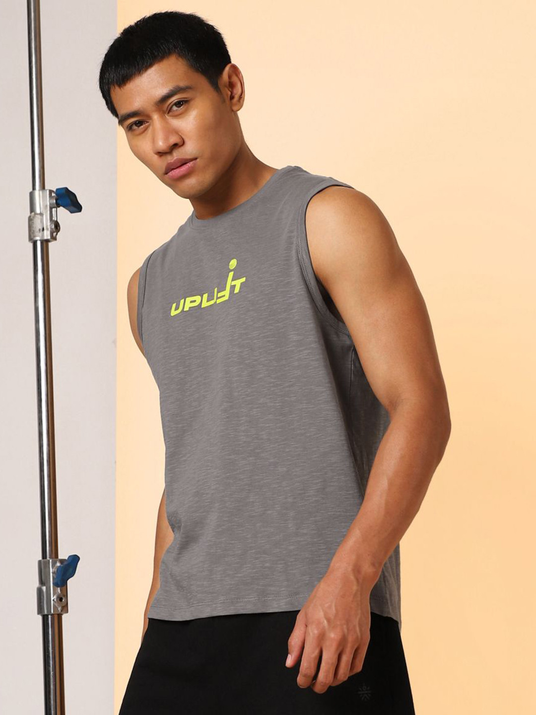 CULT Men Dark Grey Uplift Muscle Tank Tshirt