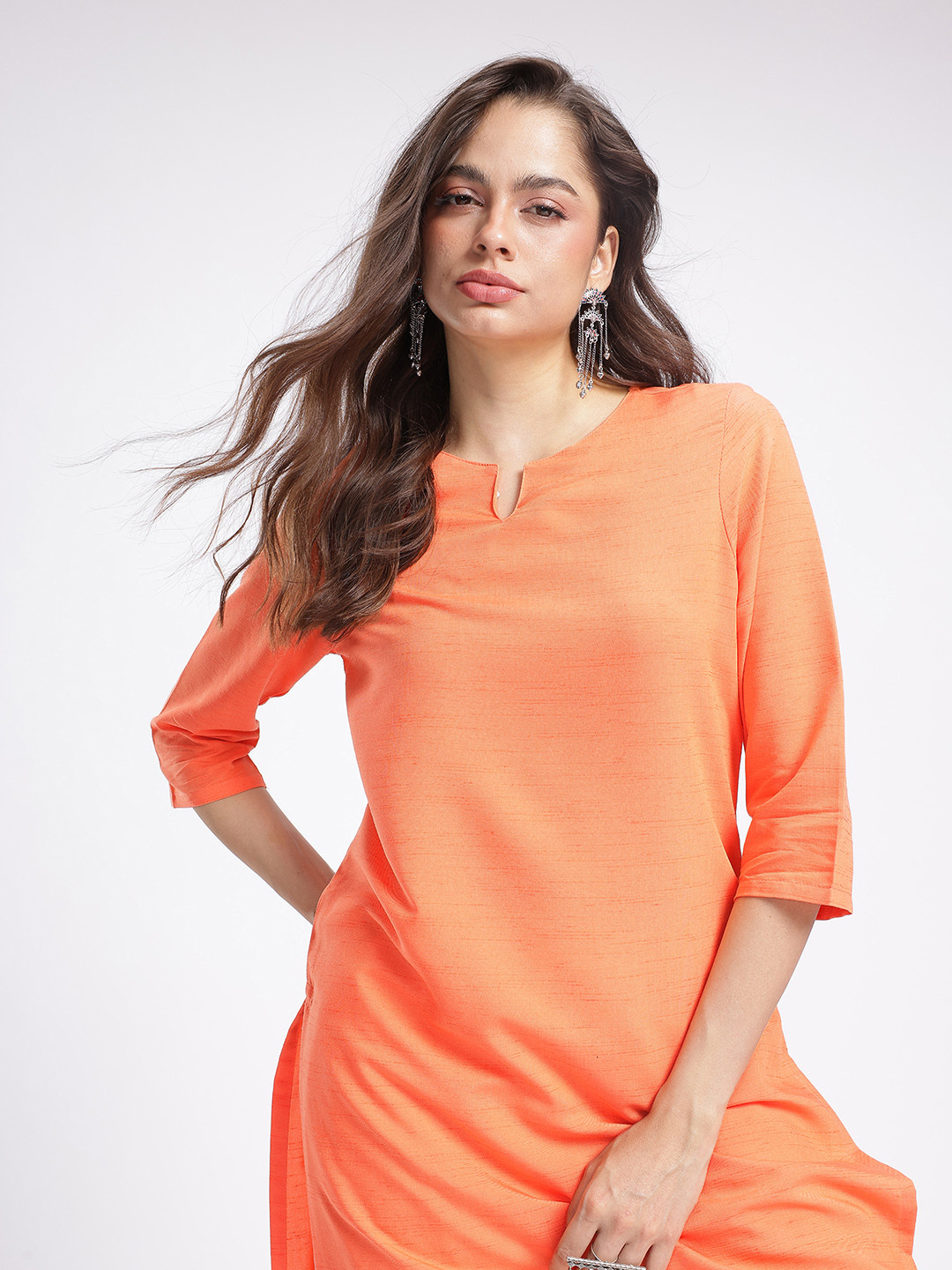 Anouk Rustic Textured Straight Kurta