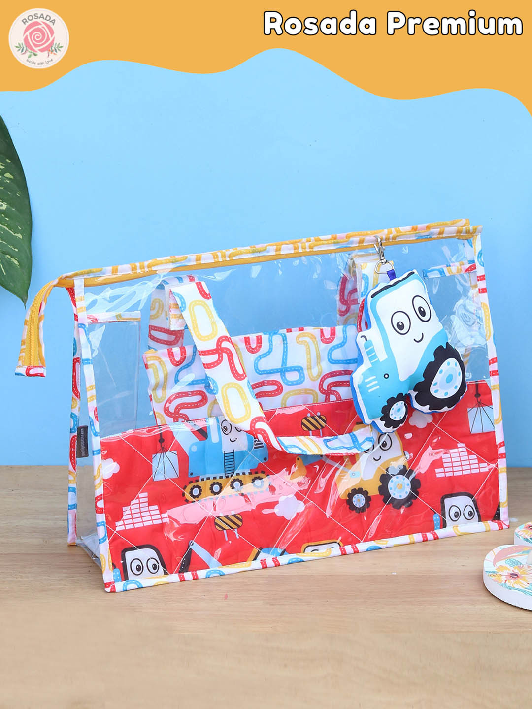 ROSADA Red Truck Printed Waterproof Kids Swimming Bag