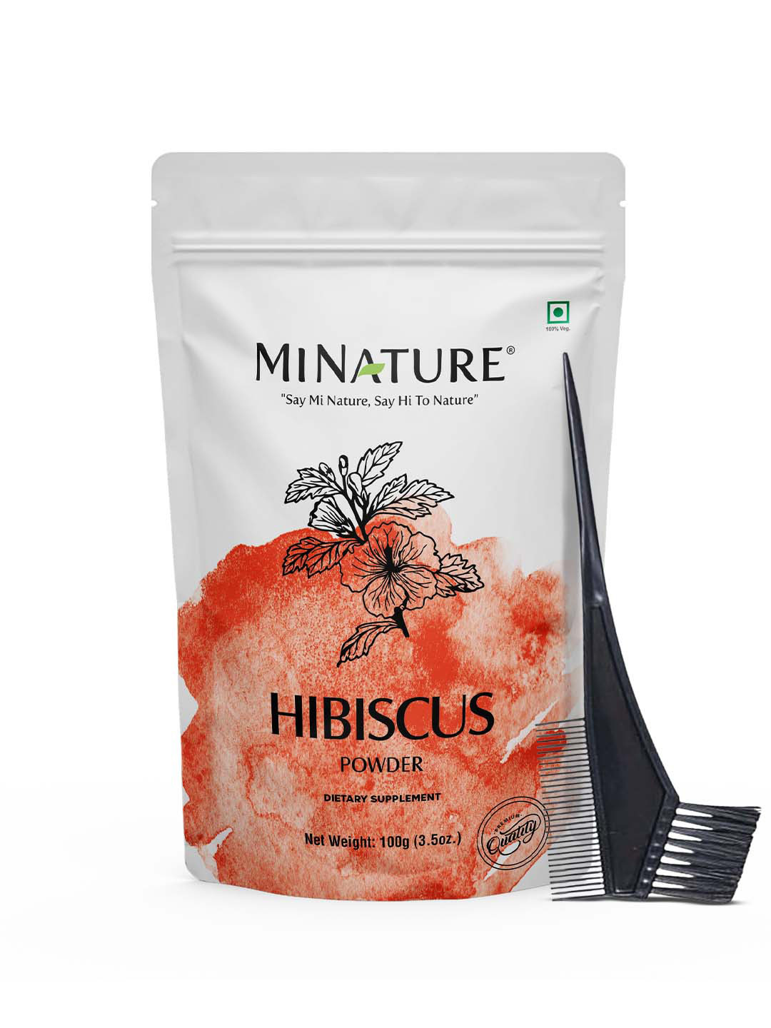 MINATURE Hibiscus Powder With Applicator For Healthy Hair- 100 g