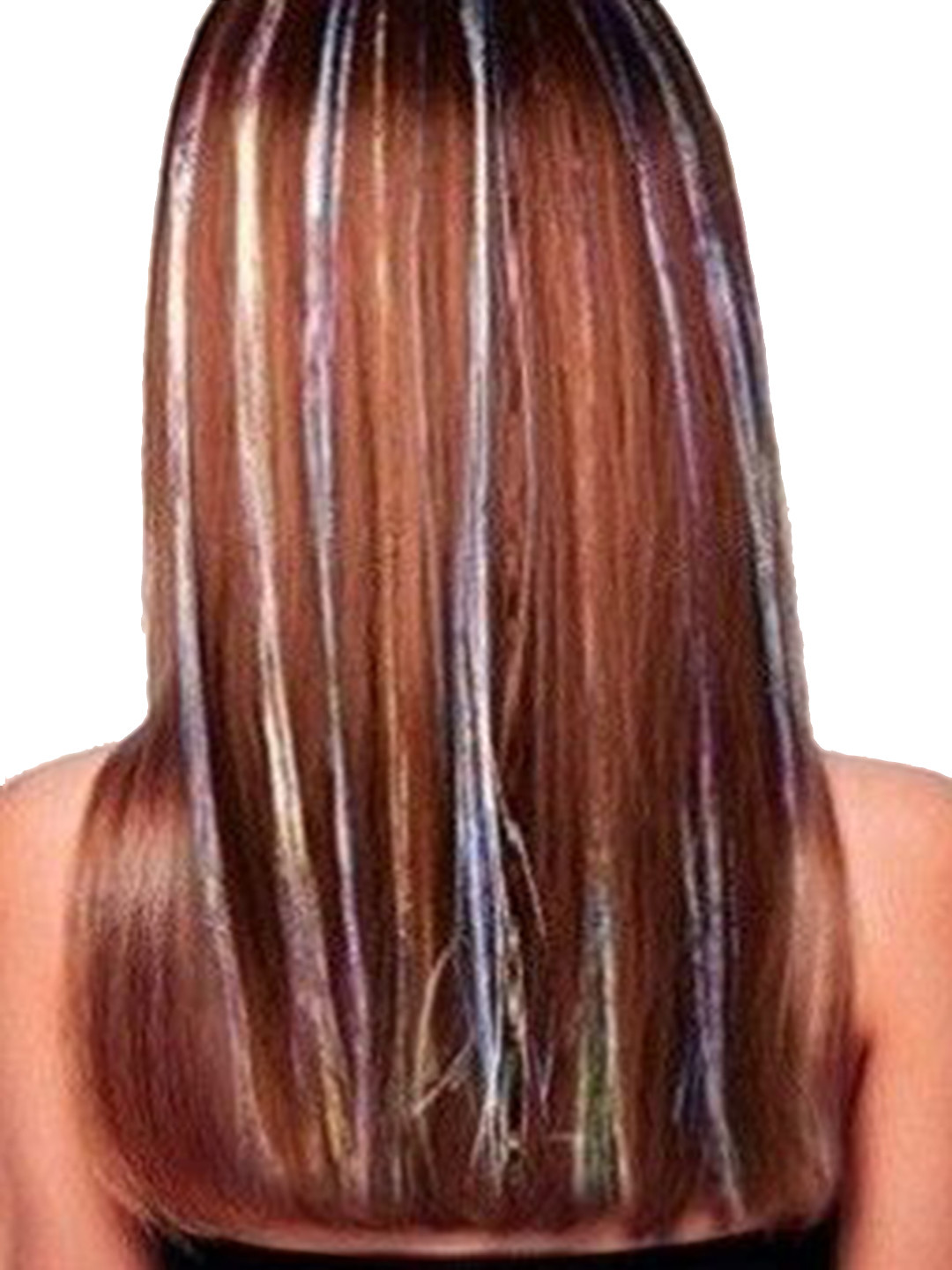 ABS Set Of 12 Clip In Straight Coloured Strand Hair Extension - Tinsel - 47 Inches