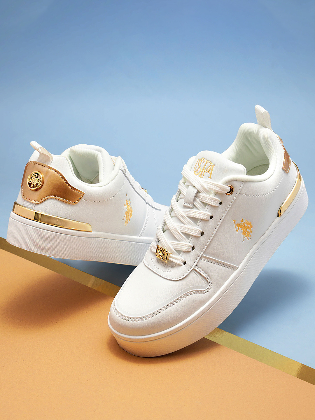 U.S. Polo Assn. Women Round Toe Lace-Ups Sneakers