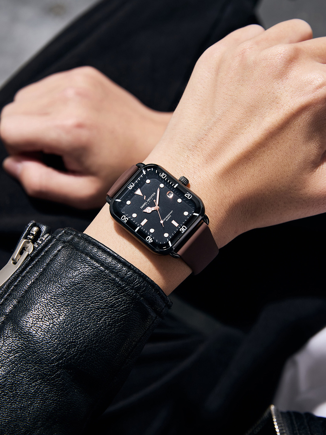 Daniel Hechter Paris Montmartre Collection Square Dial Watch for Men with Silicone Strap