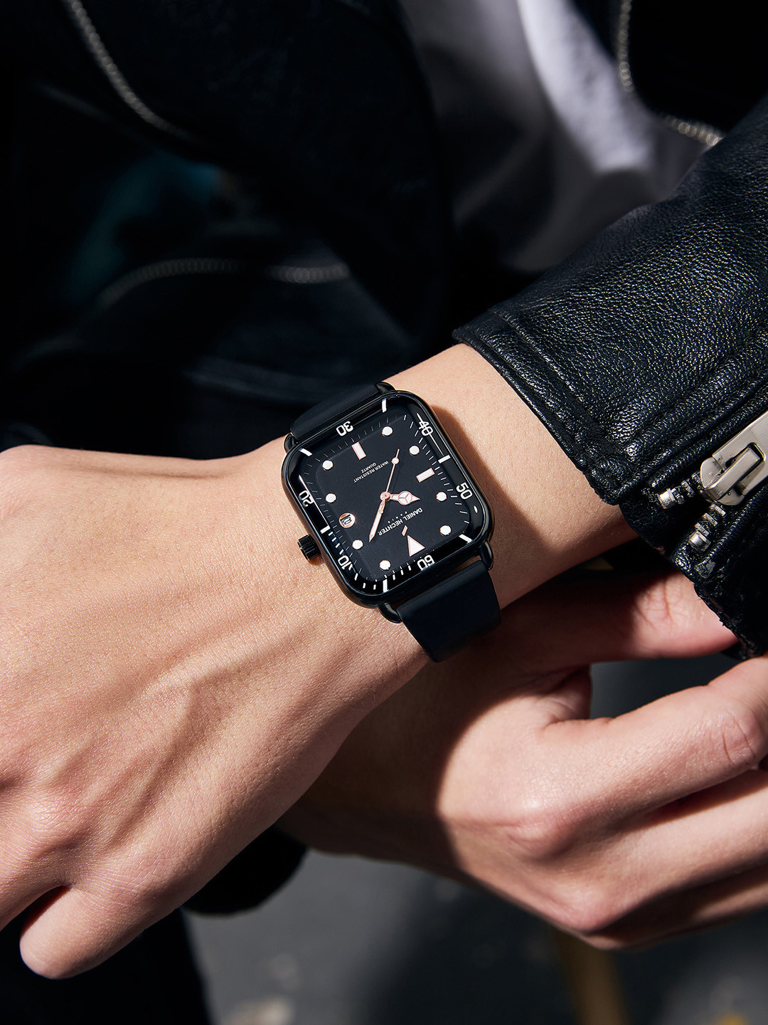 Daniel Hechter Paris Montmartre Collection Square Dial Watch for Men with Silicone Strap