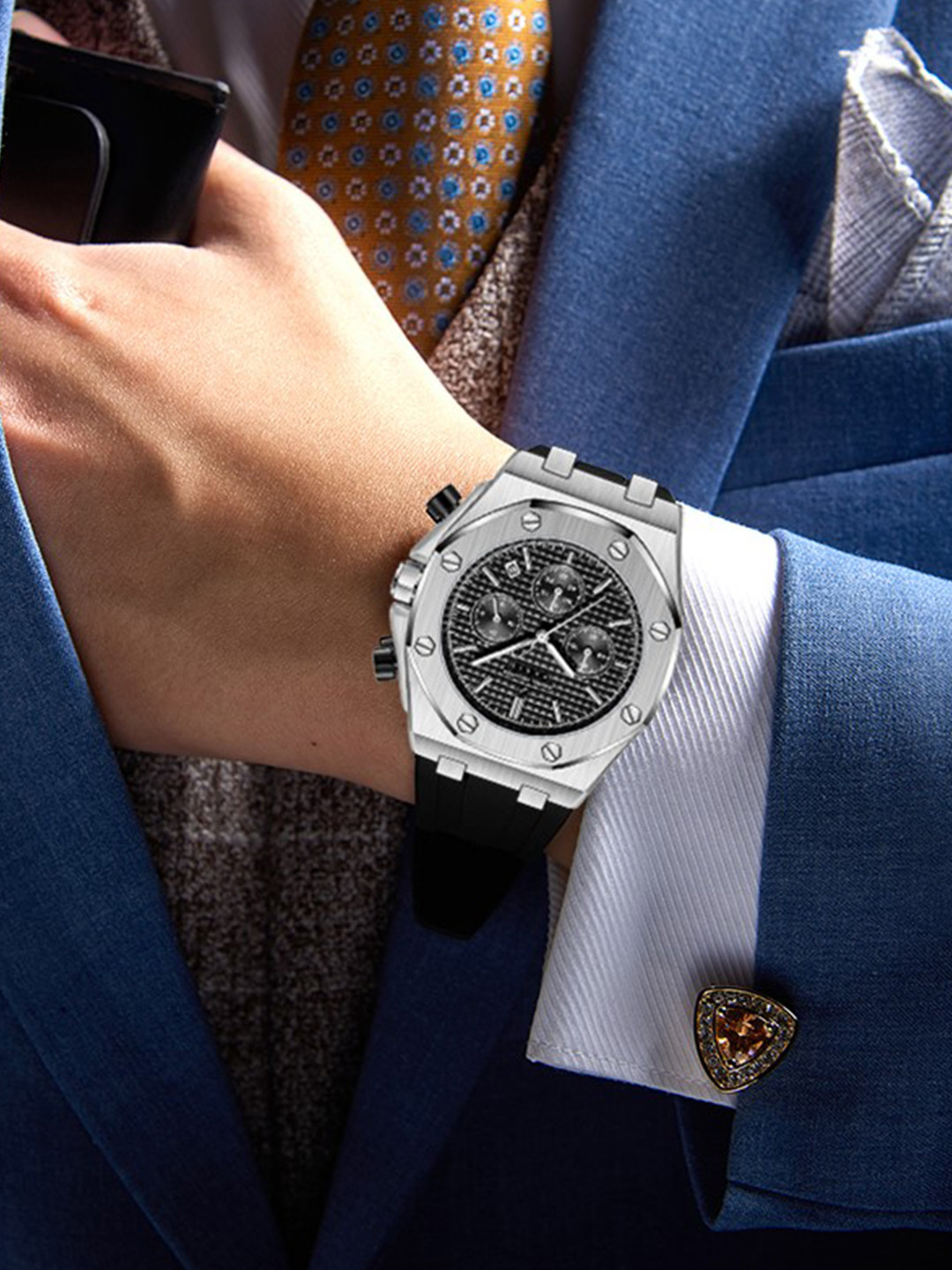 Daniel Hechter Paris Tuileries Collection Multifunctional Watch for Men with Octagone Dial