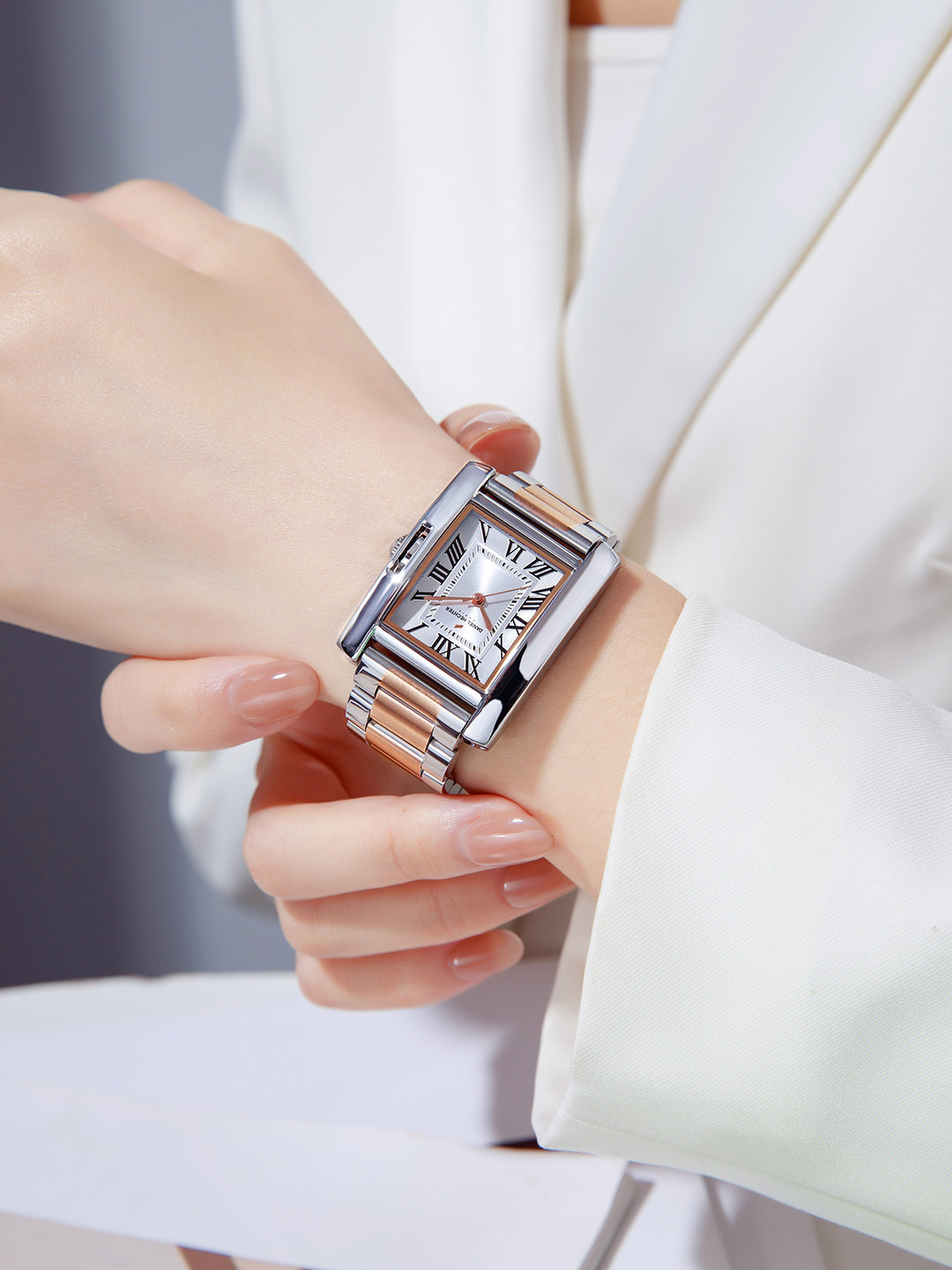 Daniel Hechter Paris Opera Collection Square Dial Watch for Women with Roman Indices