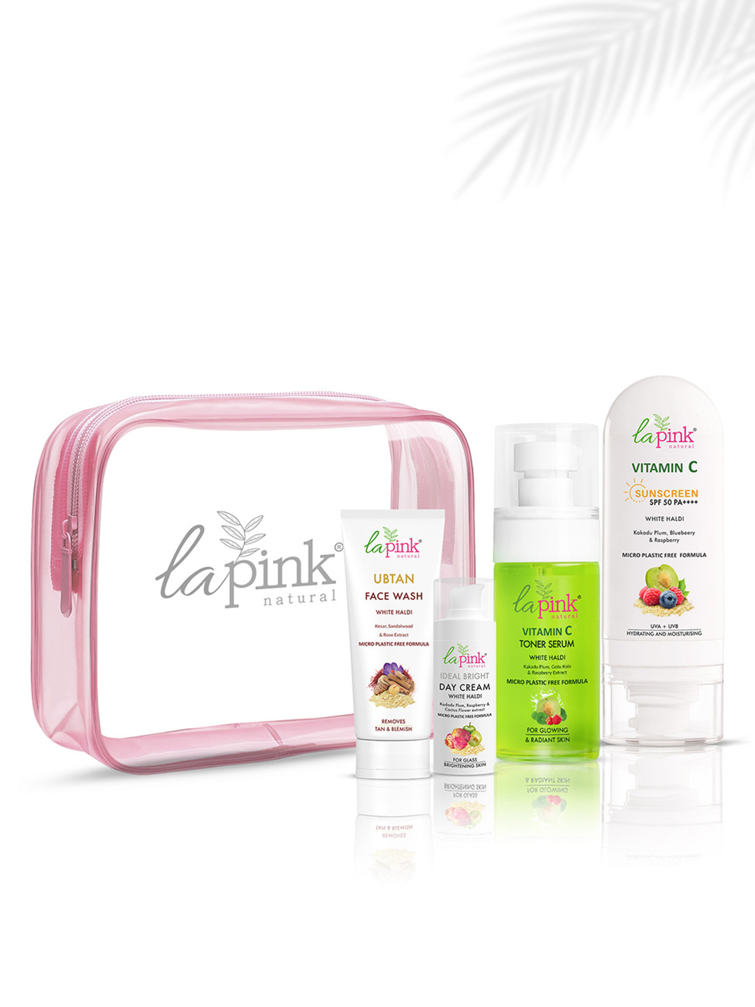 La Pink Set Of 4 Glow Passport Face Wash, Serum, Toner & Day Cream Essentials Kit