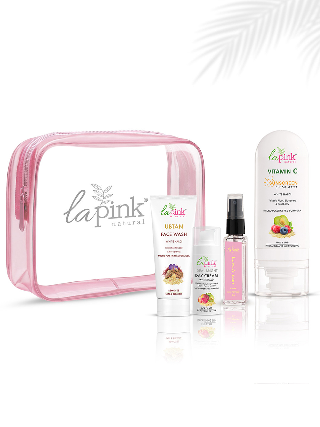 La Pink Set Of 4 Glowcation Sunscreen, Day Cream, Face Wash & Perfume Skin Care Kit