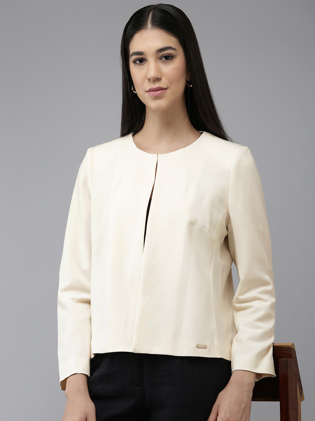 Van Heusen Solid Front-Open Formal Jacket