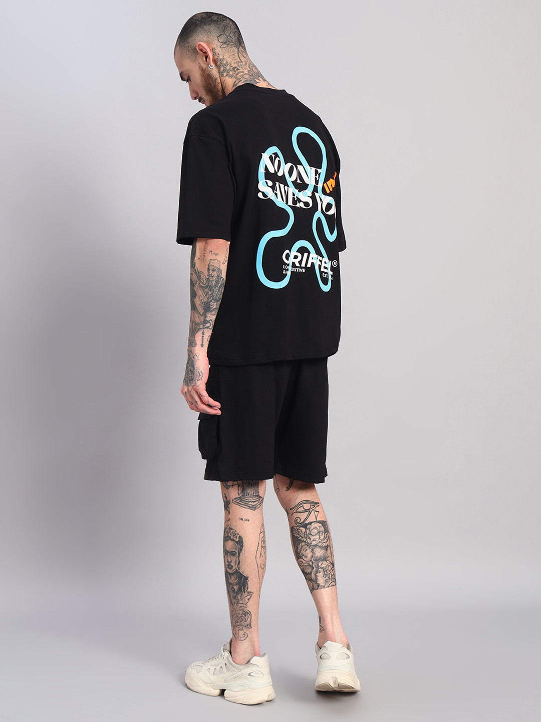 GRIFFEL Printed Oversized Pure Cotton Co-Ords