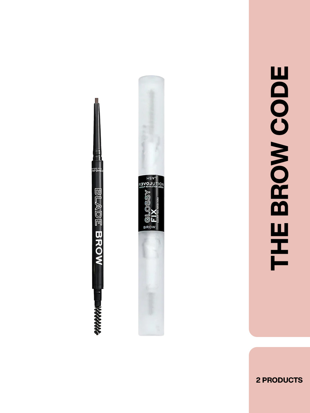 Makeup Revolution London Eyebrow Pencil & Glossy Fix Clear Brow Gel with Mascara Combo