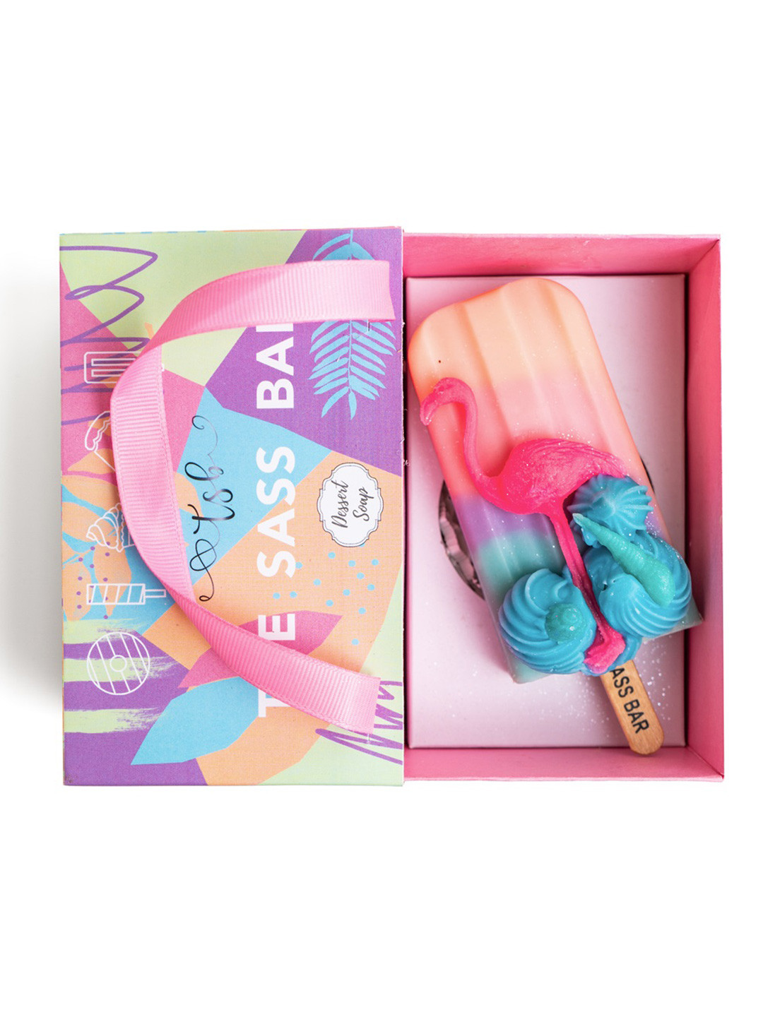 The Sass Bar Seascape Flamingo Popsicle Softening Dessert Soap With Cocoa Butter - 115 g