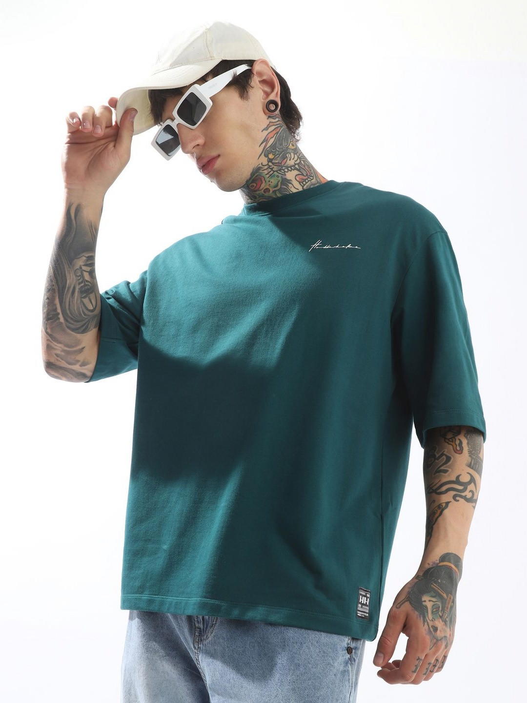 Hubberholme Men Relaxed Fit Updated Basic Short Sleeves Cotton T-Shirt