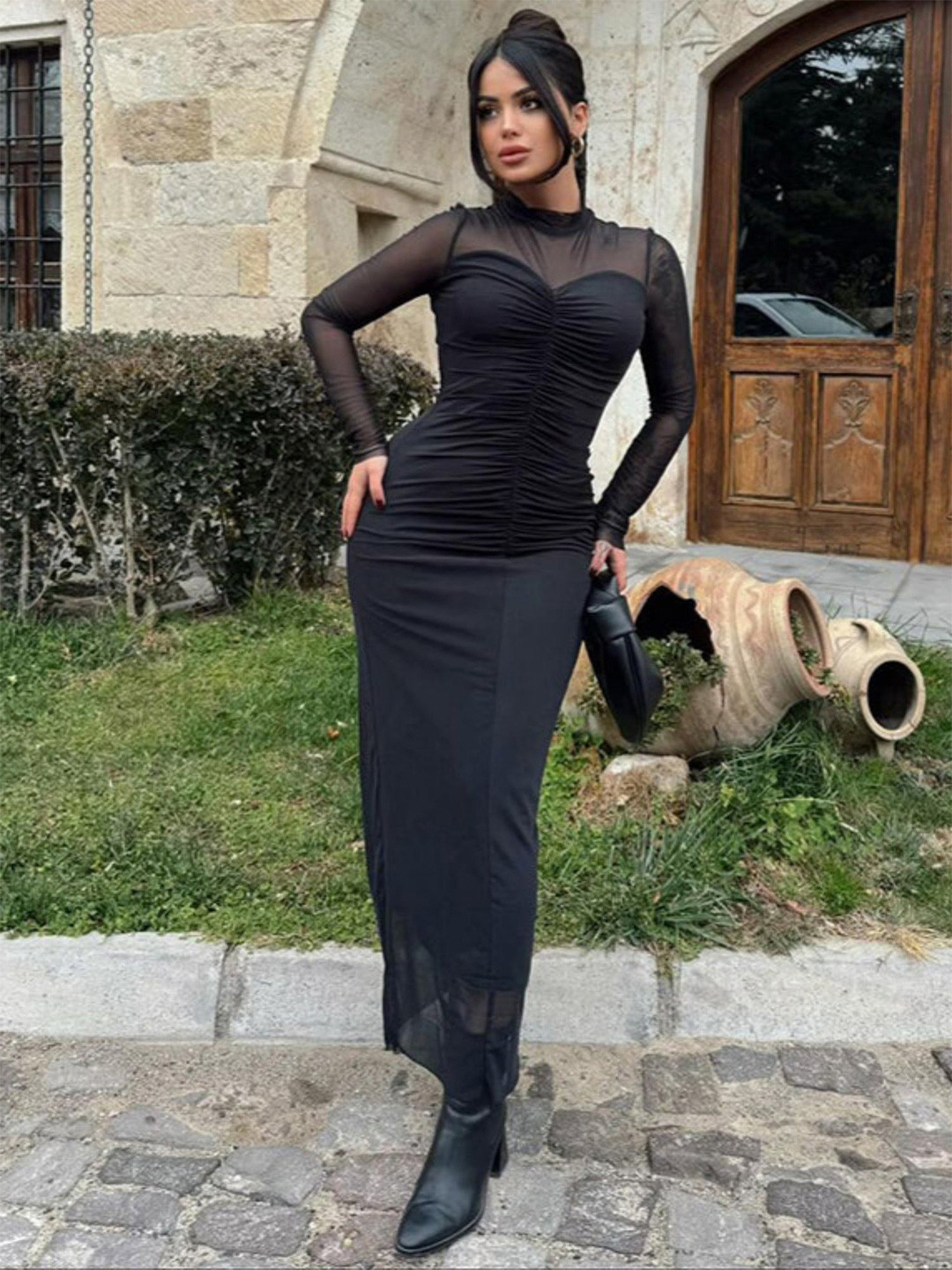 Outzidr Mesh Maxi Dress