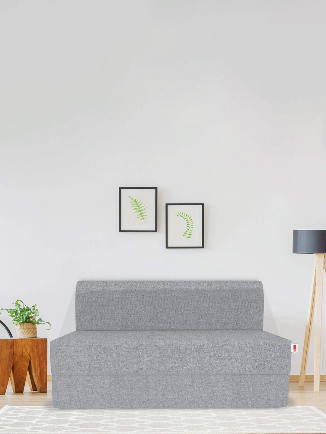 USHA SHRIRAM Folding Sofa Cum Bed-Jute Fabric Washable Cover (3 Seater)-Grey| 5'X6' Feet