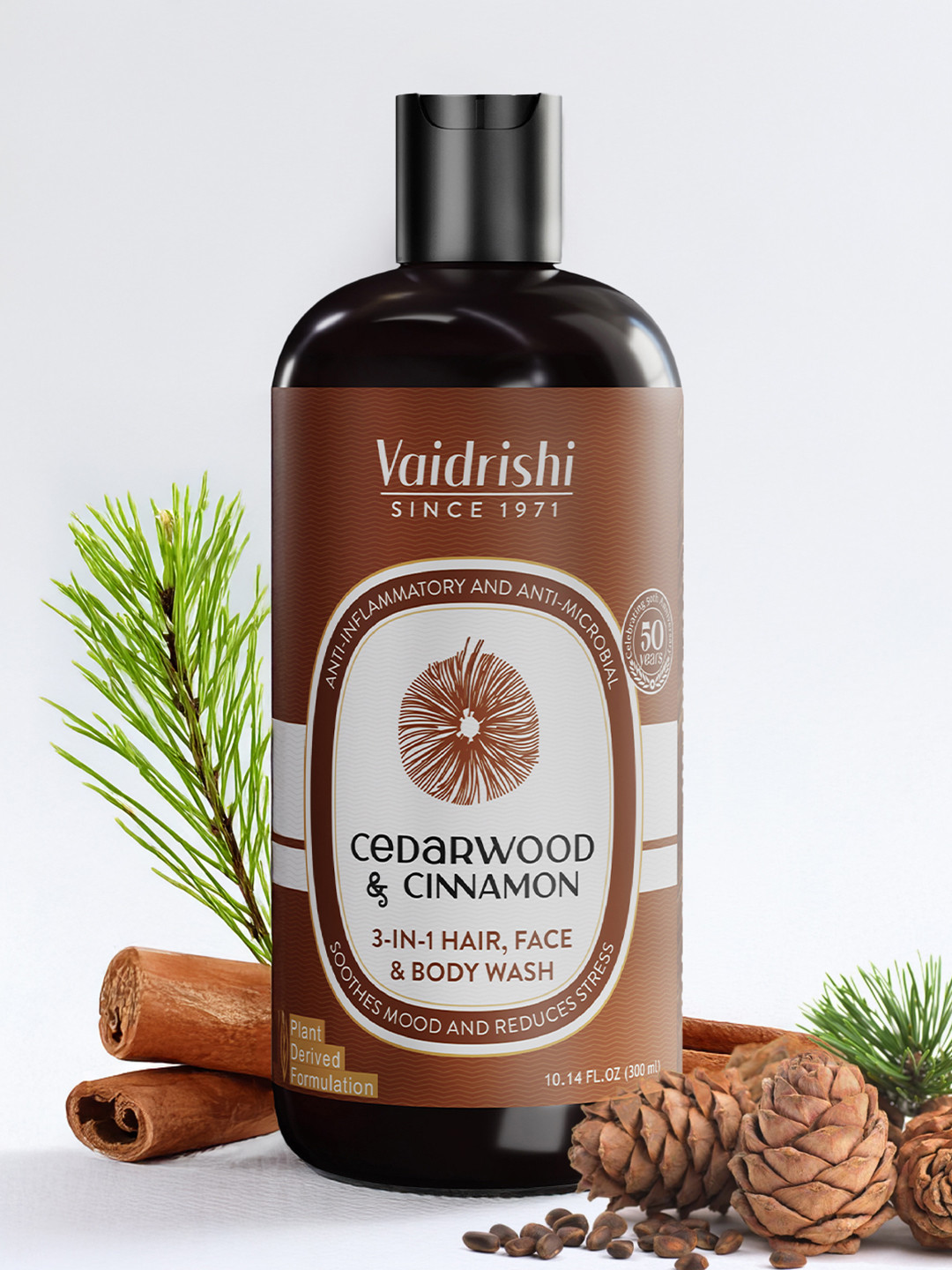 Vaidrishi Cedarwood & Cinnamon 3-In-1 Hair Face & Body Wash- 300 ml