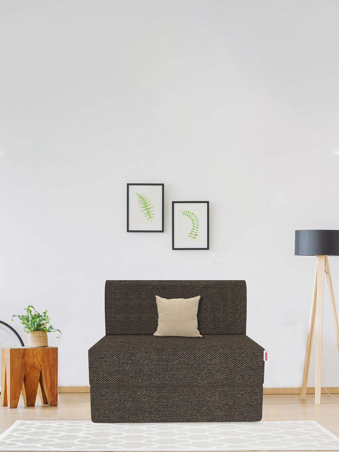 COIRFIT Folding Sofa Cum Bed 3X6 inch Single Seater, 1 Year Warranty, Brown