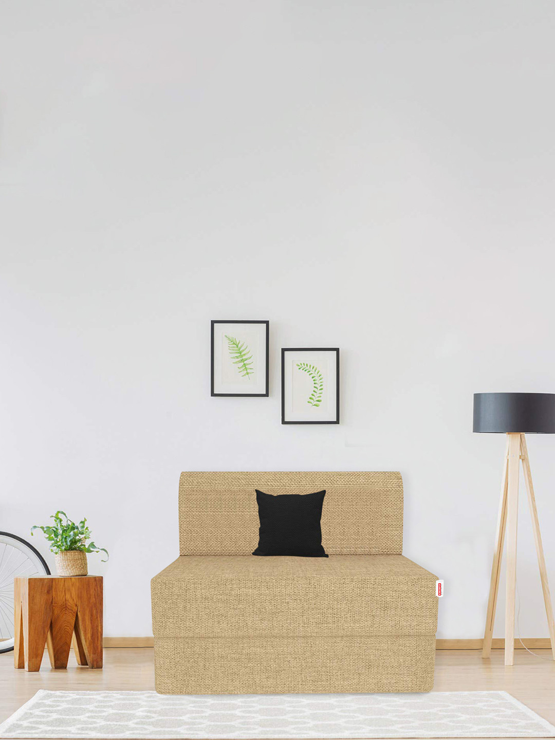 COIRFIT Folding Sofa Cum Bed 3X6 inch Single Seater, 1 Year Warranty, Beige