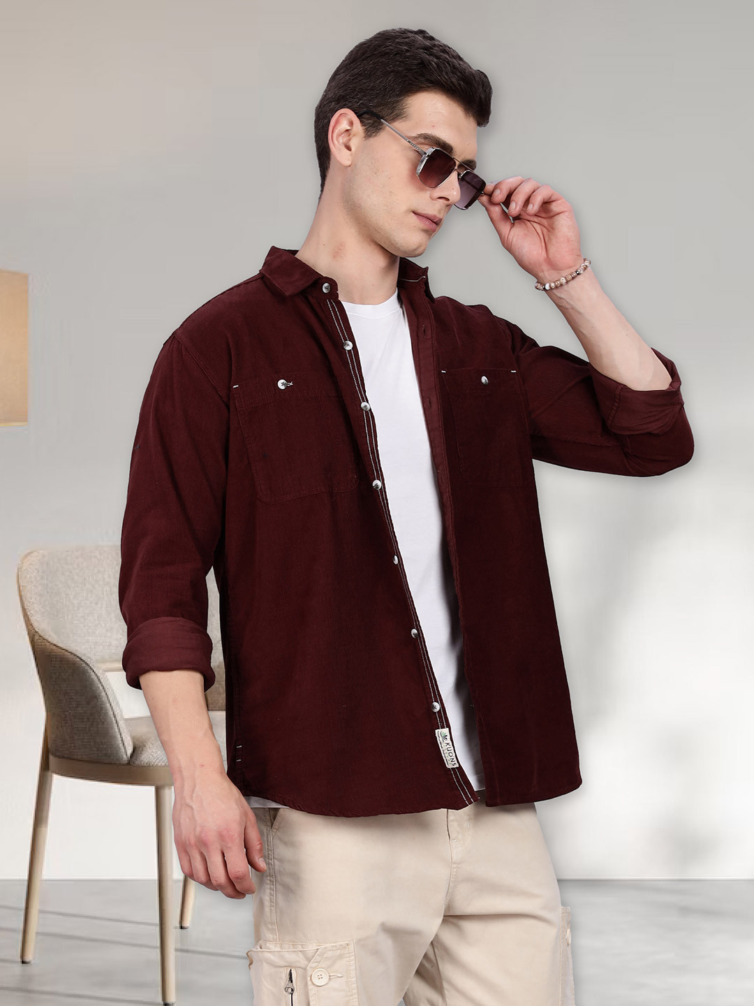 Kuons Avenue Spread Collar Neck Casual Shacket
