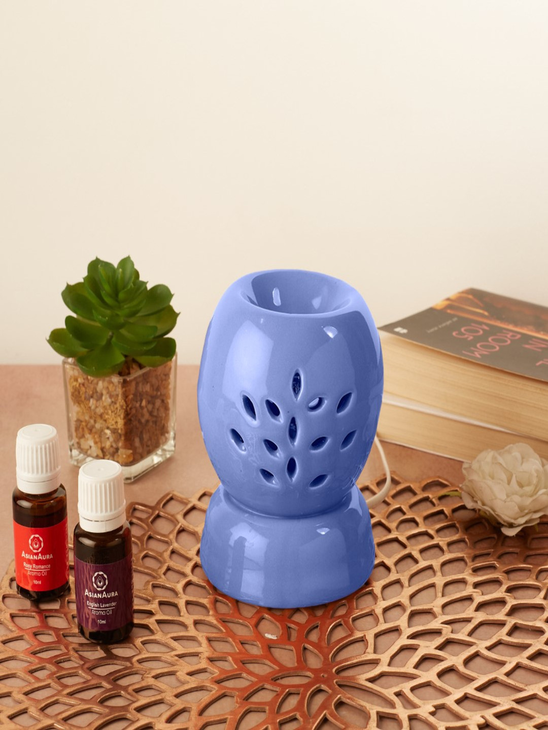 Asian Aura Purple Electric Diffuser With Lavender & Rosy Romance Aroma Oils