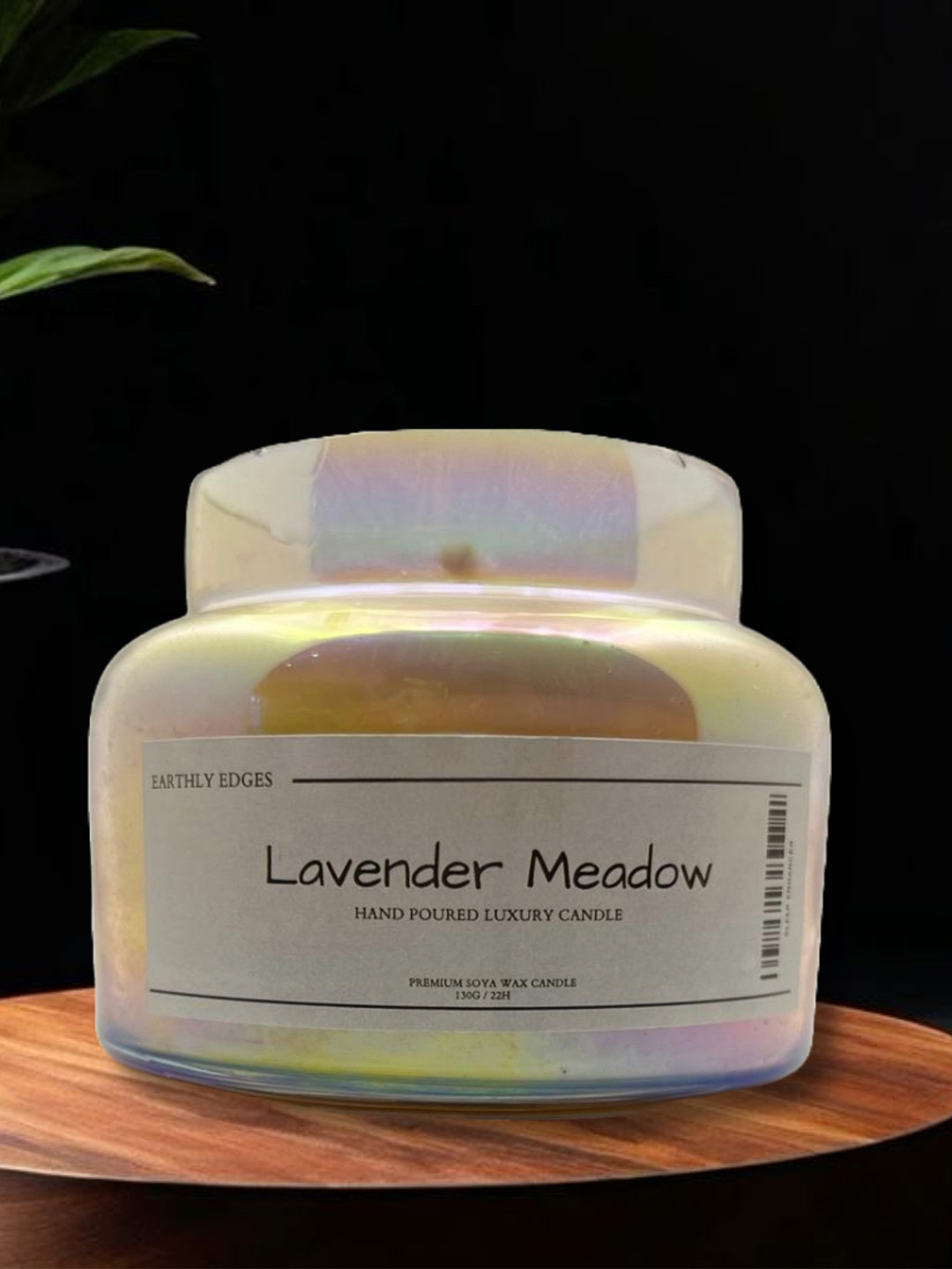 Earthly Edges Scented 1 Wick Lavender Medow Solid Geometric Regular Jar Candles