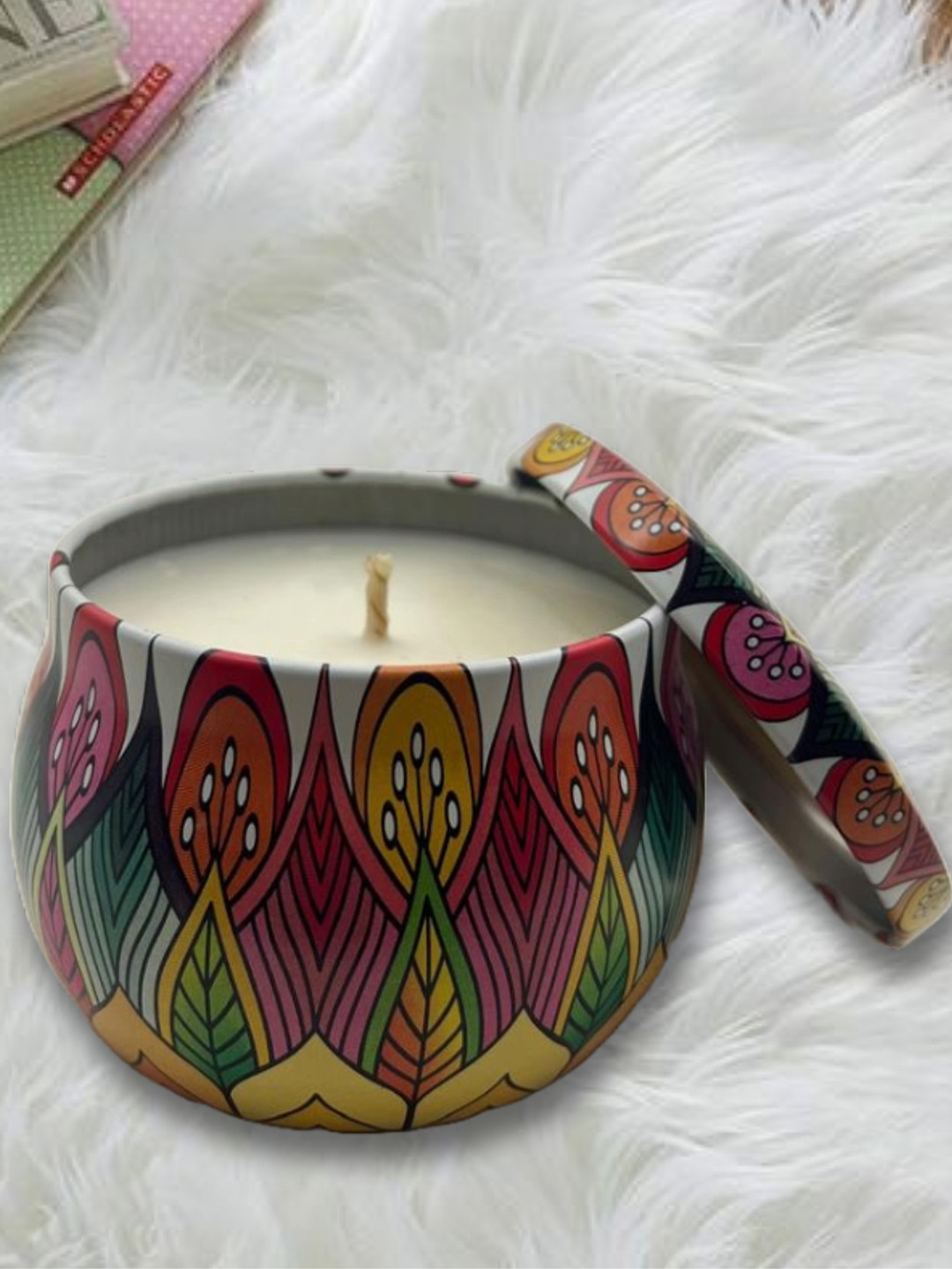 Earthly Edges Scented 1 Wick Scented Abstract Round Regular Jar Candles