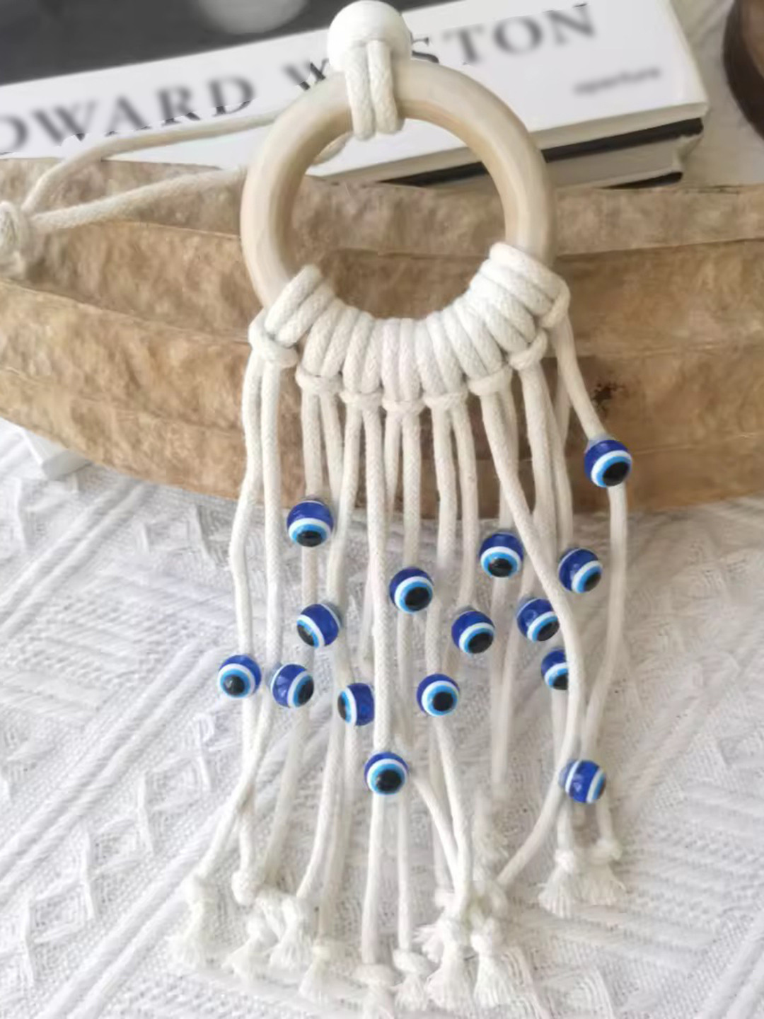 WARMINGO DE Macrame Wall Hanging Wood Hall Tapestries & Macrame-9.8In