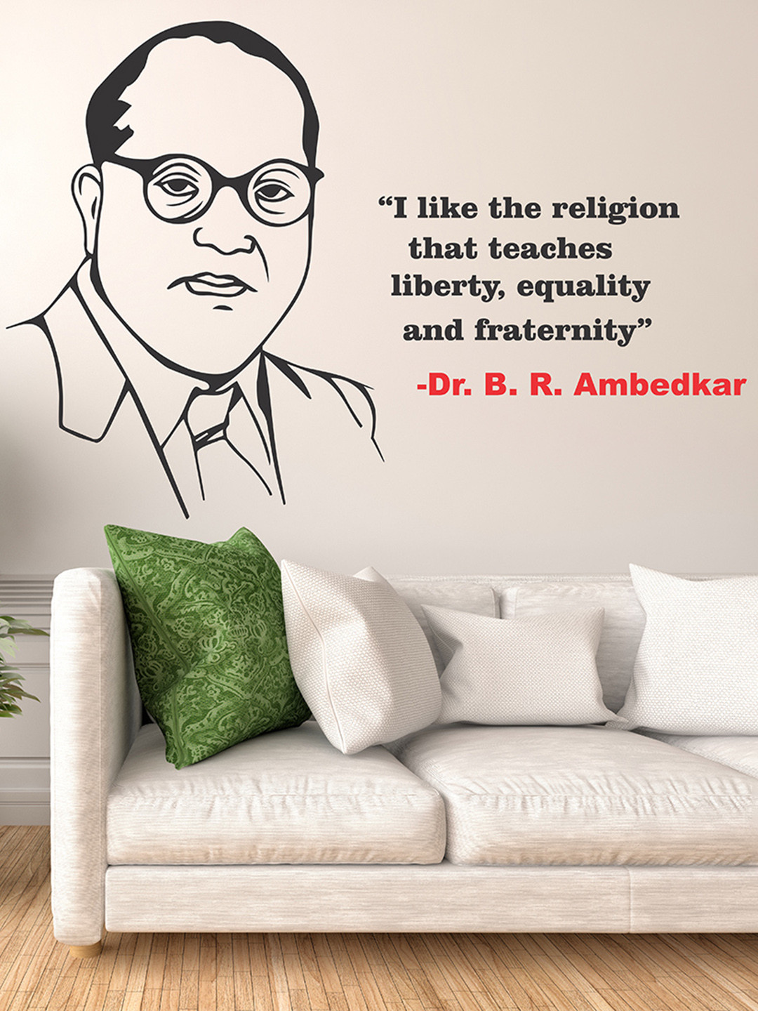 LANSTICK Black Printed Great Leader Dr.B.R Ambedkar & Quotes Wallpaper