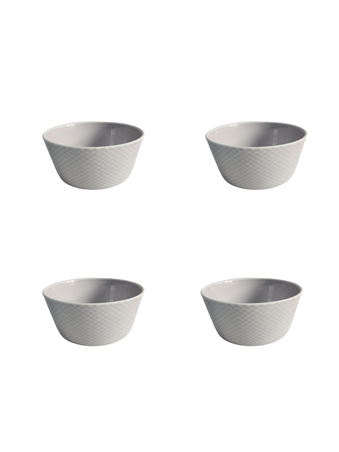 Chabby Chic Grey 4 Pieces Textured Porcelain Bowls
