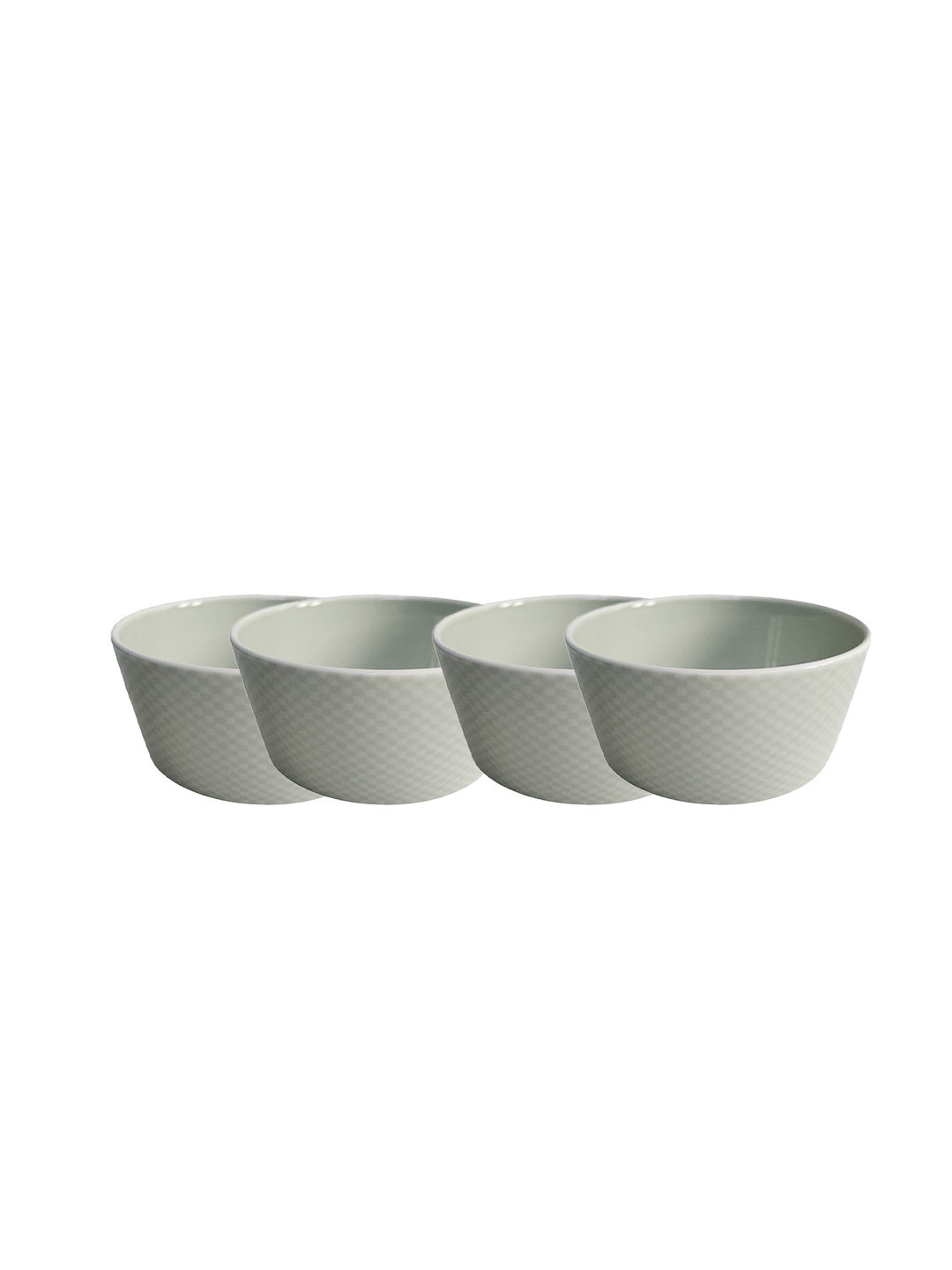 Chabby Chic0350 Chabby Chic Green Geometric Porcelain Microwave Safe 4 Piece Dinner Set
