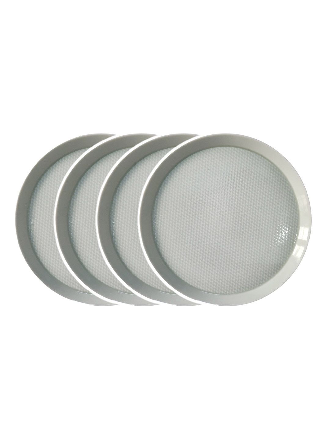 Chabby Chic Green 4 Pieces Textured Porcelain Dinner Plates