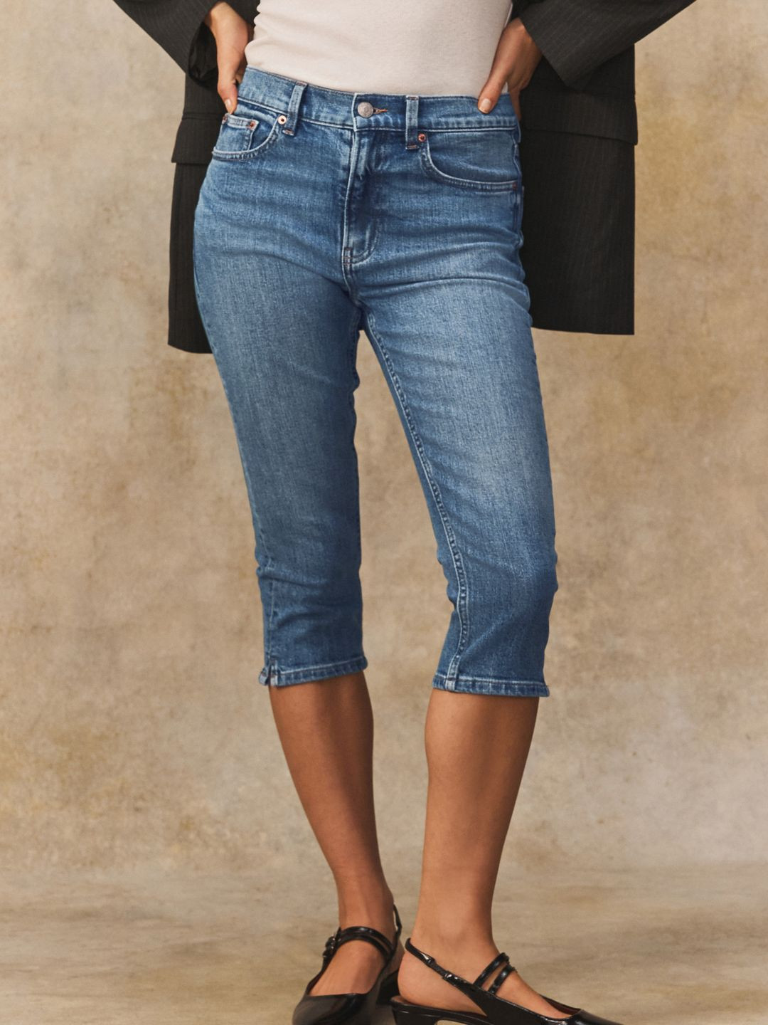 NEXT Women Washed Denim Capris