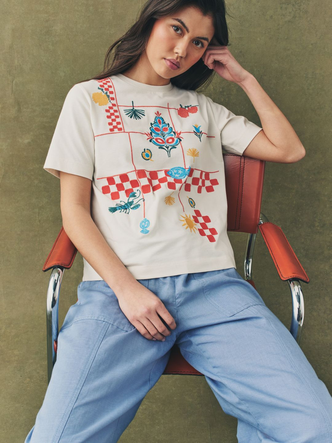 NEXT Floral Embroidered T-shirt