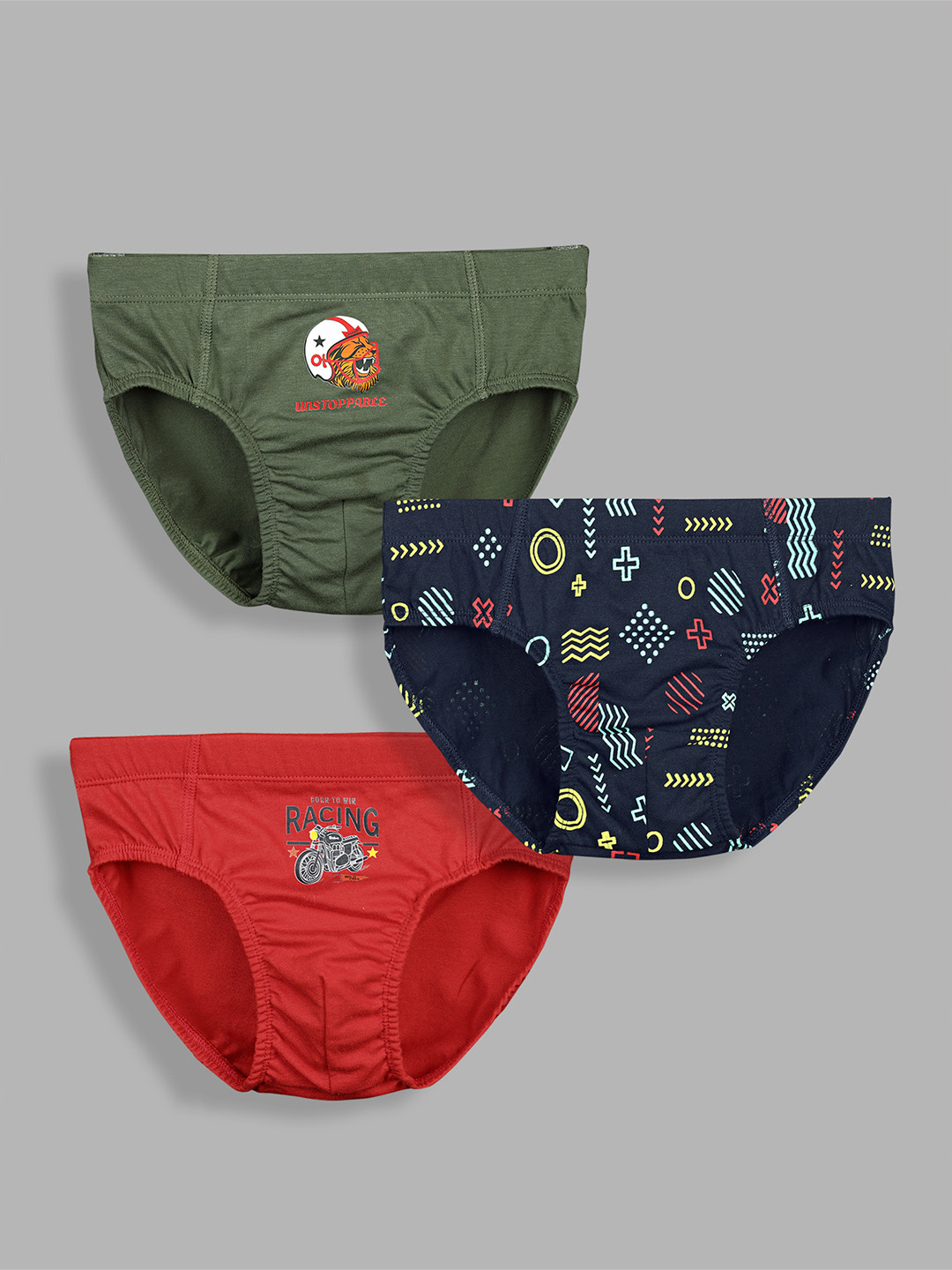 TRESNOVA Boys Pack Of 3 Pure Cotton Basic Briefs with Anti-Microbial Technology