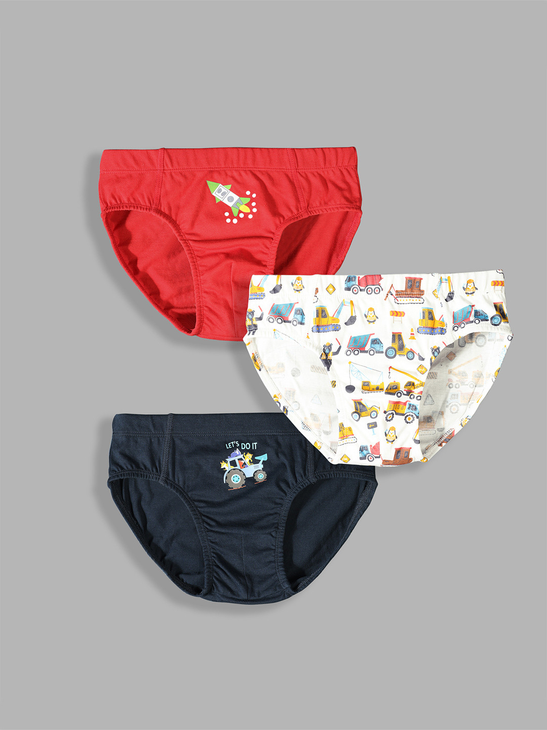 TRESNOVA Boys Pack Of 3 Pure Cotton Basic Briefs with Anti-Microbial Technology