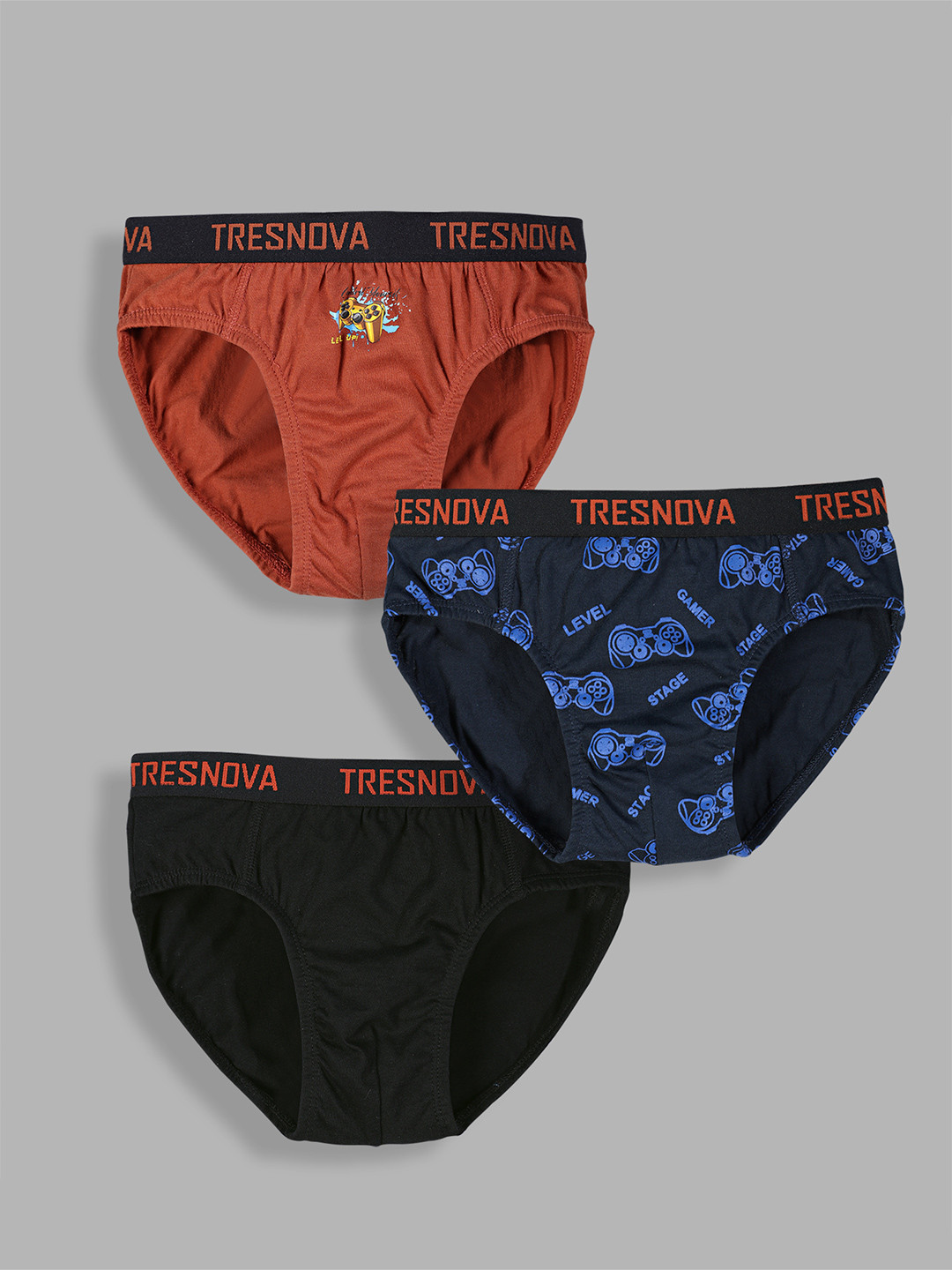 TRESNOVA Boys Pack Of 3 Pure Cotton Basic Briefs with Anti-Microbial Technology