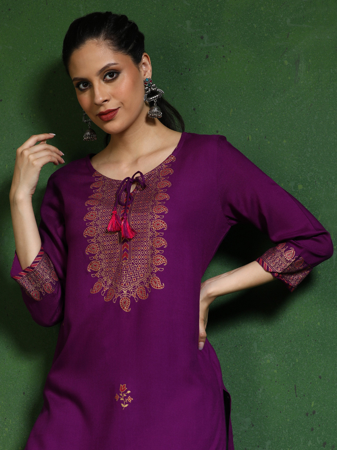Jaipur Kurti Women Floral Embroidered Kurta