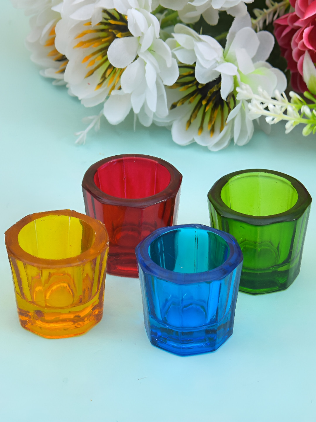 oggn Red And Blue 3 Pieces Candle Holders