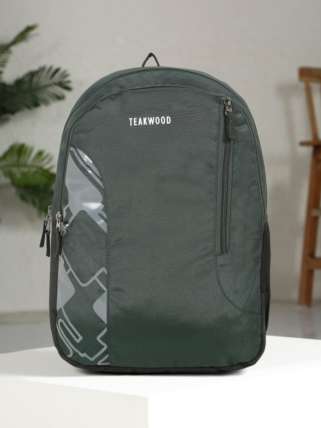 Teakwood Leathers Men Brand Logo Printed Backpack