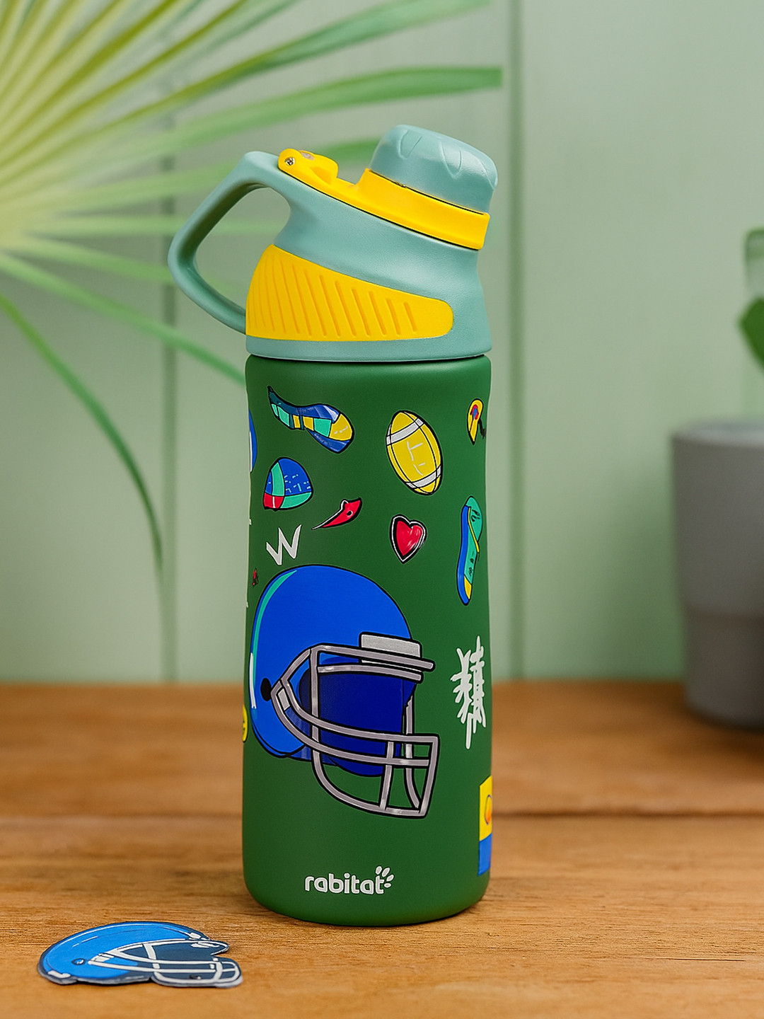 Rabitat ZYLO Kids MadEye Green Thermosteel 24 Hrs Hot & Cold Water Bottle 550ml