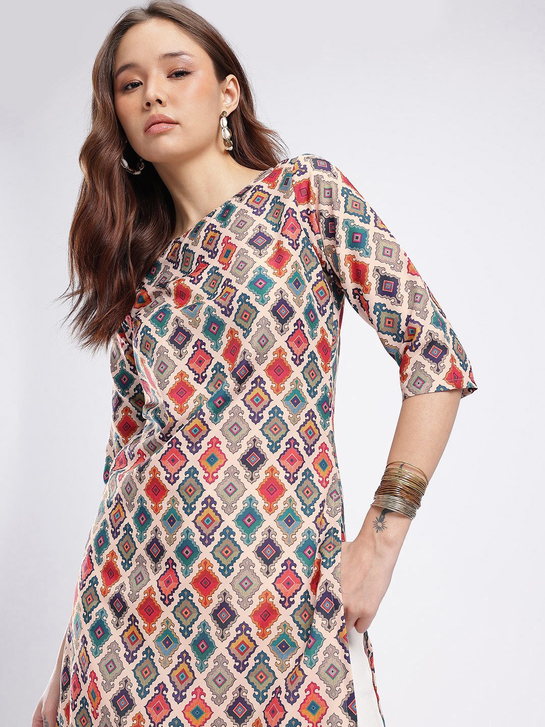 Anouk Rustic Indie Prints Straight Kurta