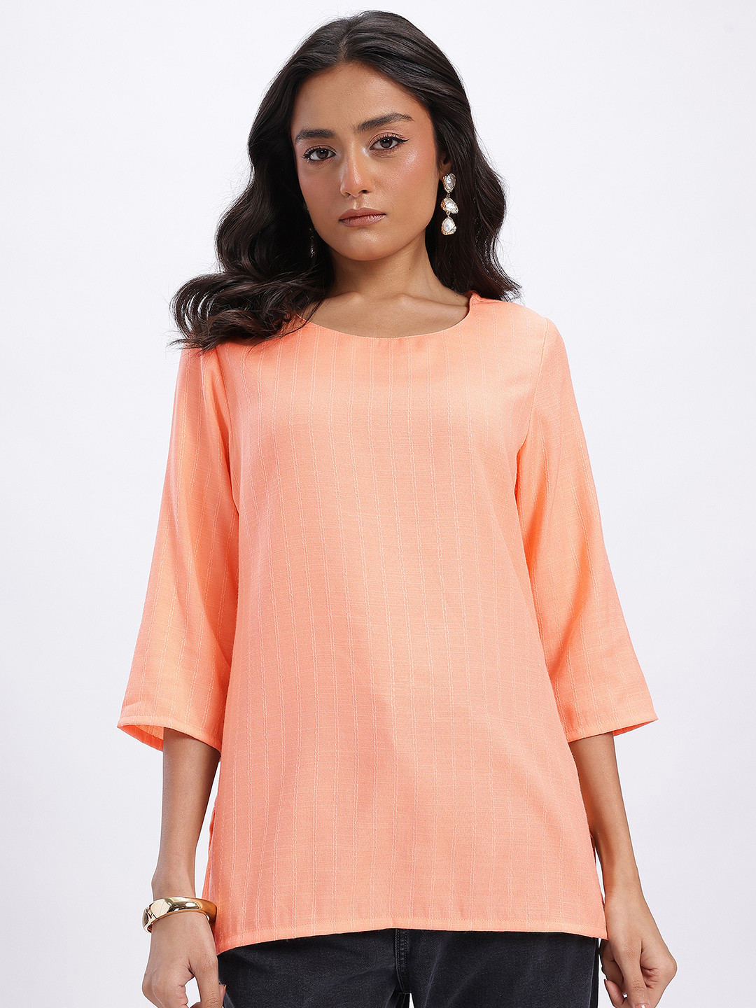 Anouk Rustic Striped Short Kurti