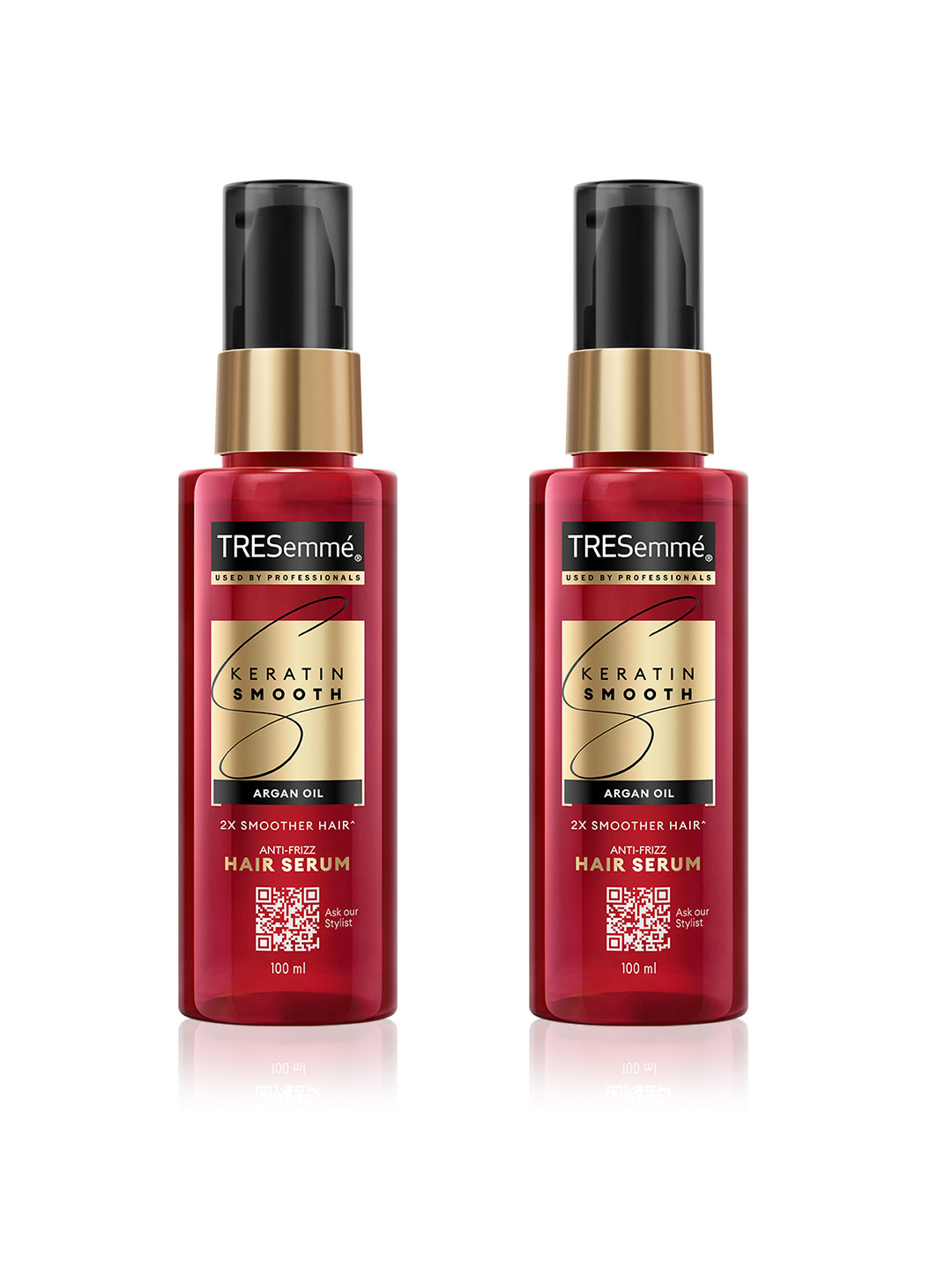 TRESemme Set of 2 Keratin Smooth Anti-Frizz Hair Serum with Argan Oil - 100 ml each